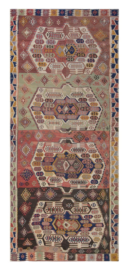 anatolian tribal, 160x376 cm kilim, 5x12 oversized kilim