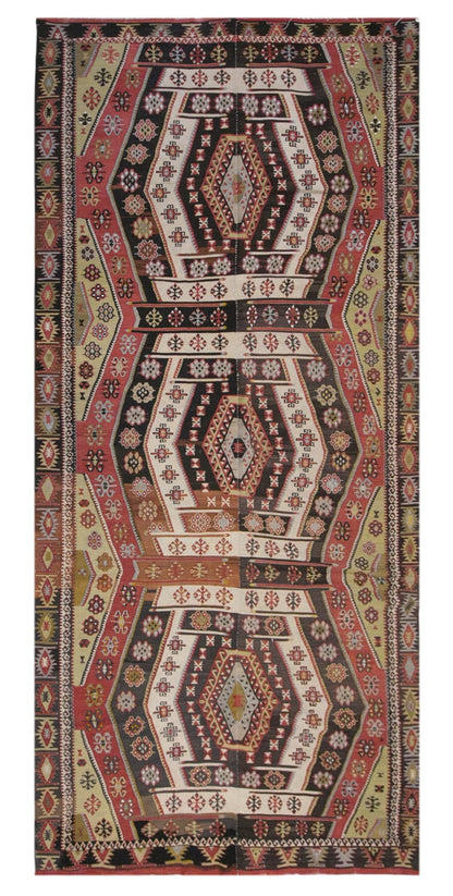 anatolian tribal, 184x414 cm, 6x14 oversized kilim