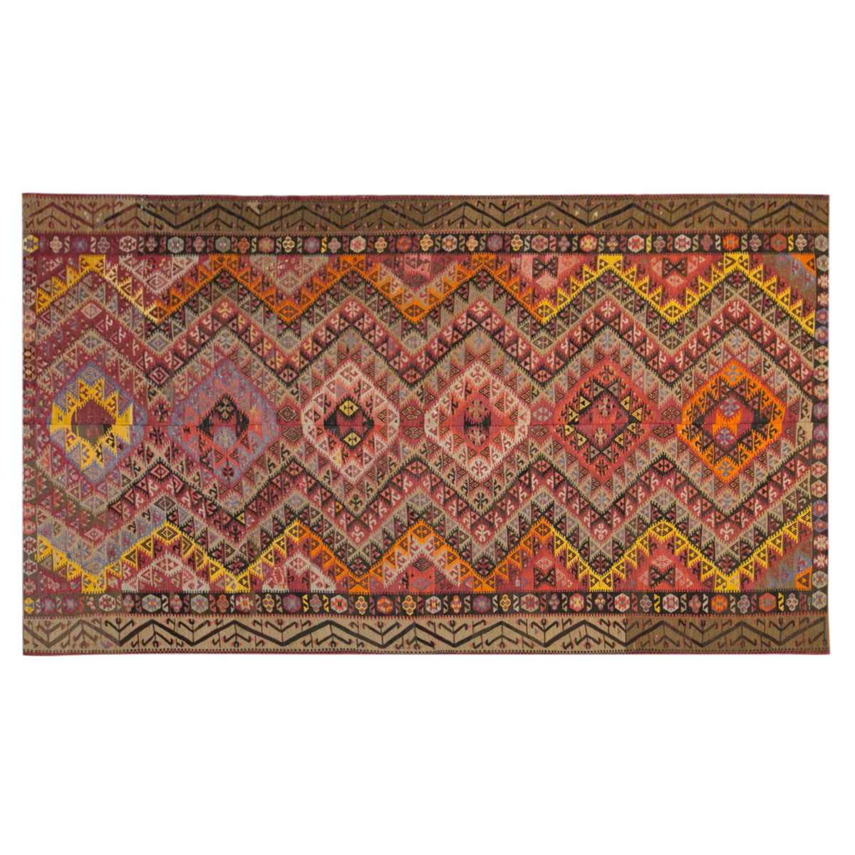 anatolian tribal, 214x367 cm, 7x12 oversized kilim