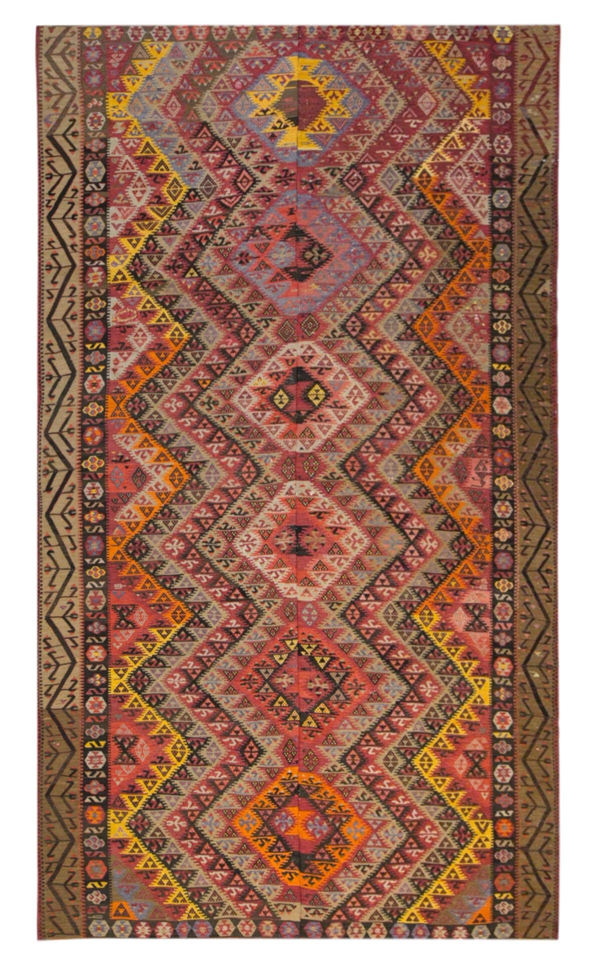 anatolian tribal, 214x367 cm, 7x12 oversized kilim
