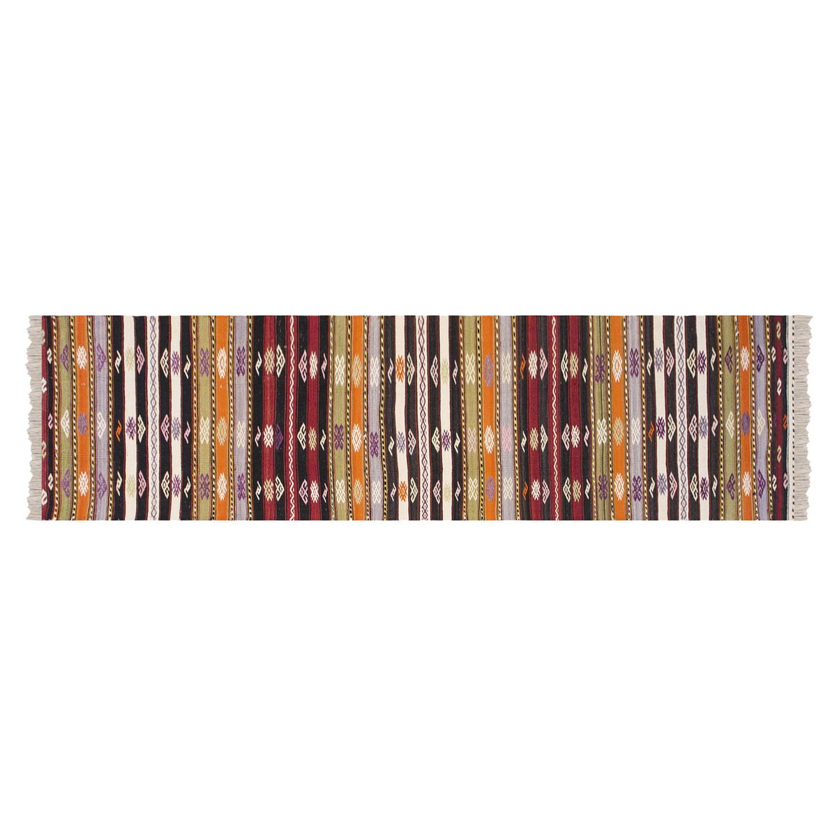 anatolian tribal kilim, 2.1 x 13.1 ft kilim, 65 x 400 cm