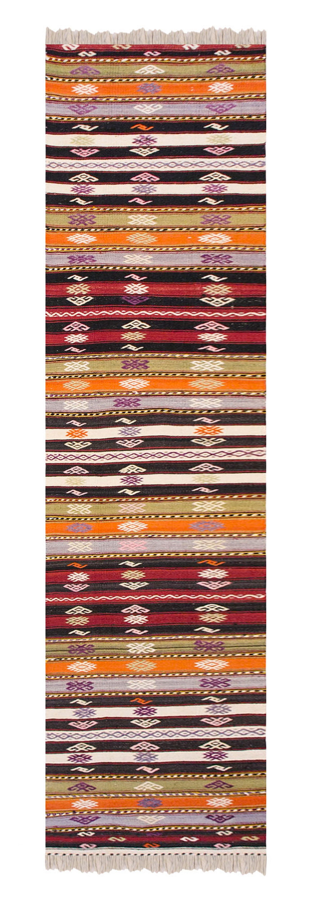 anatolian tribal kilim, 2.1 x 13.1 ft kilim, 65 x 400 cm