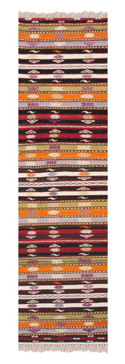 anatolian tribal kilim, 2.1 x 13.1 ft kilim, 65 x 400 cm