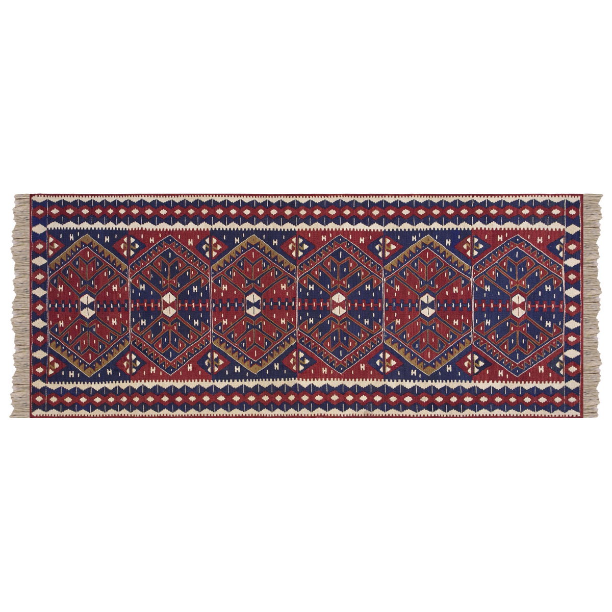 Anatolian tribal kilim, 2.11 x 7.9 ft kilim, 89 x 237 cm