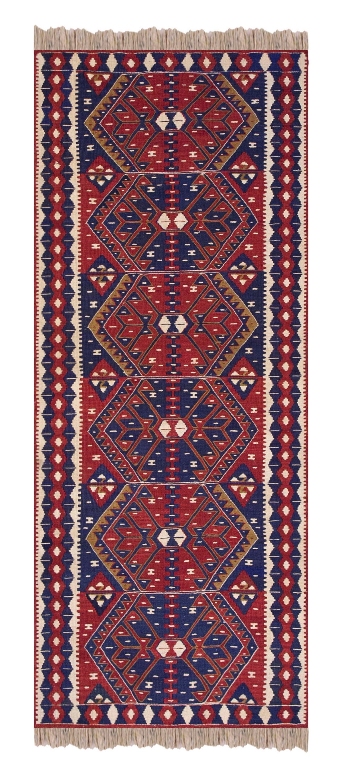 Anatolian tribal kilim, 2.11 x 7.9 ft kilim, 89 x 237 cm