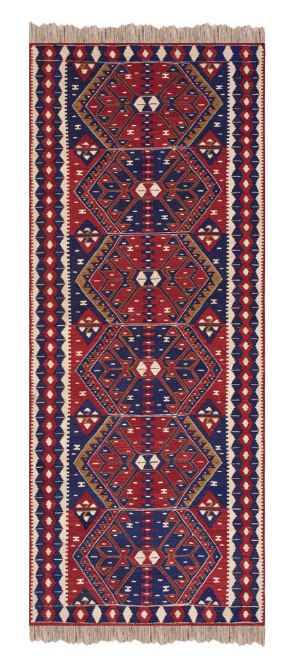 Anatolian tribal kilim, 2.11 x 7.9 ft kilim, 89 x 237 cm