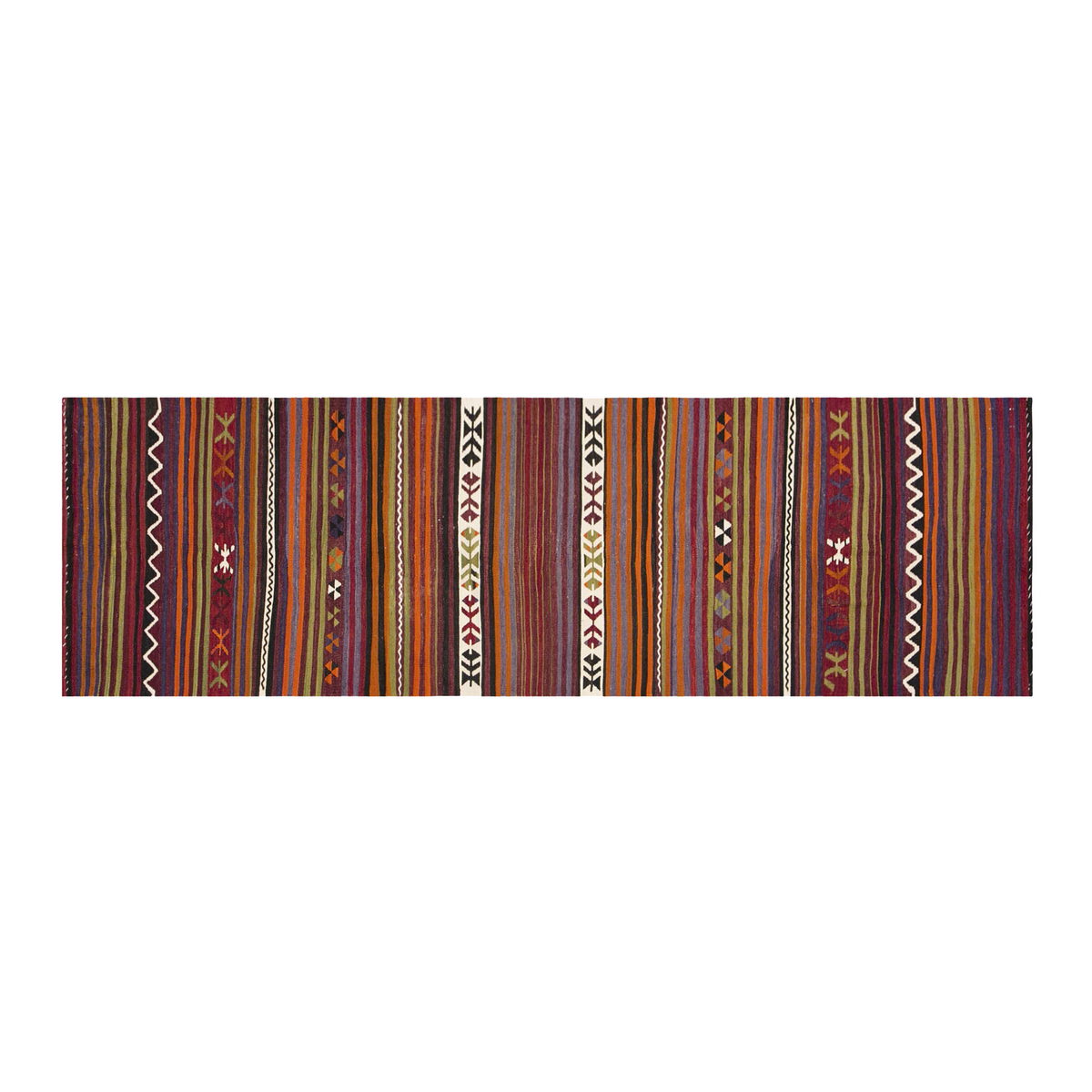 Anatolian tribal kilim, 2.2 x 8.3 ft kilim, 68 x 253 cm