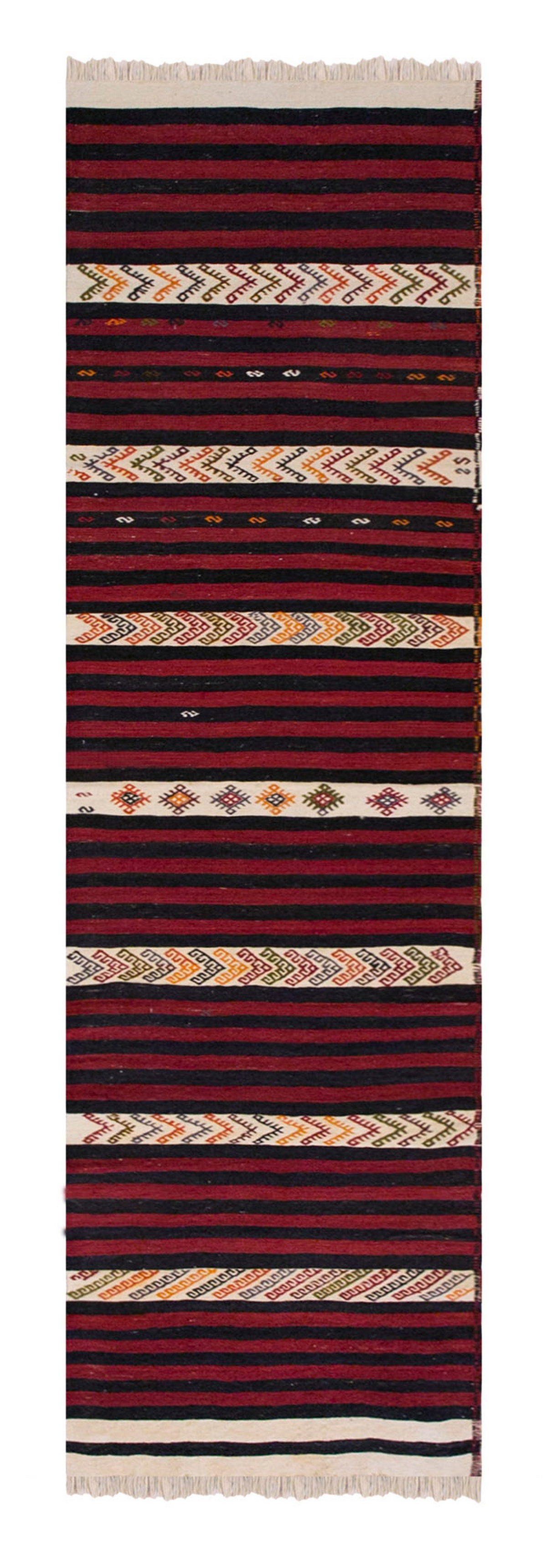 Anatolian tribal kilim, 2.3 x 10.1 ft kilim, 69 x 308 cm