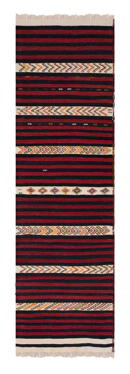 Anatolian tribal kilim, 2.3 x 10.1 ft kilim, 69 x 308 cm