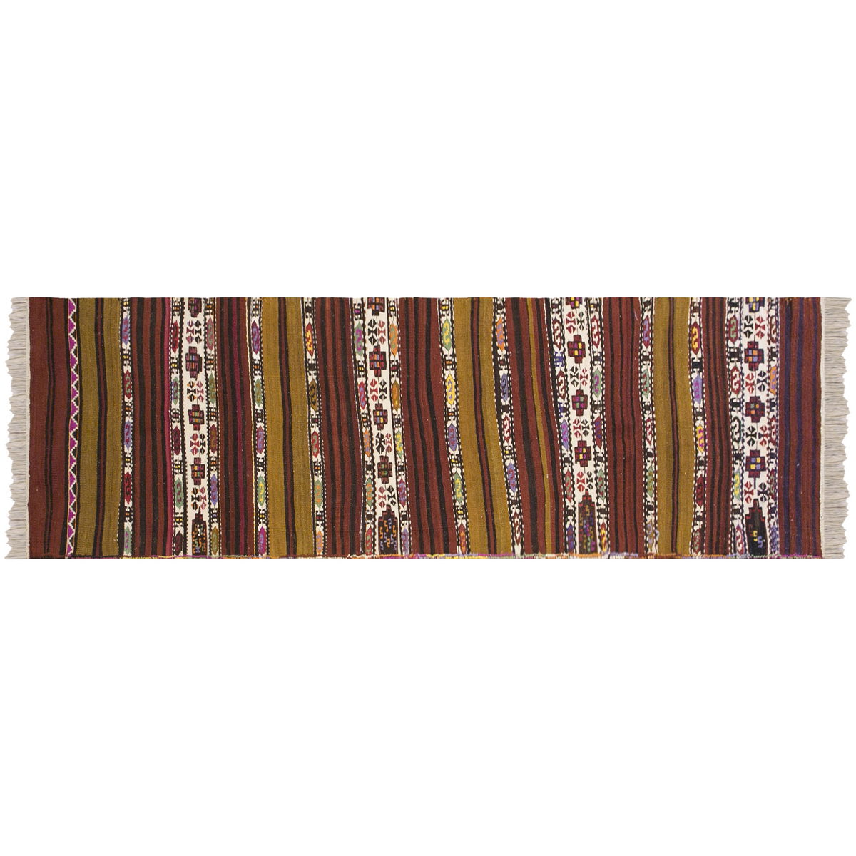 Anatolian tribal kilim, 2.4 x 10.5 ft kilim, 72 x 318 cm