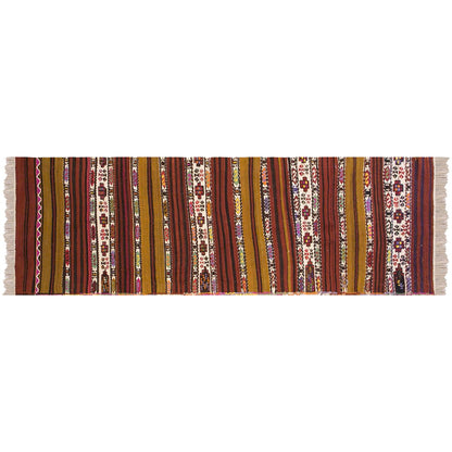 Anatolian tribal kilim, 2.4 x 10.5 ft kilim, 72 x 318 cm