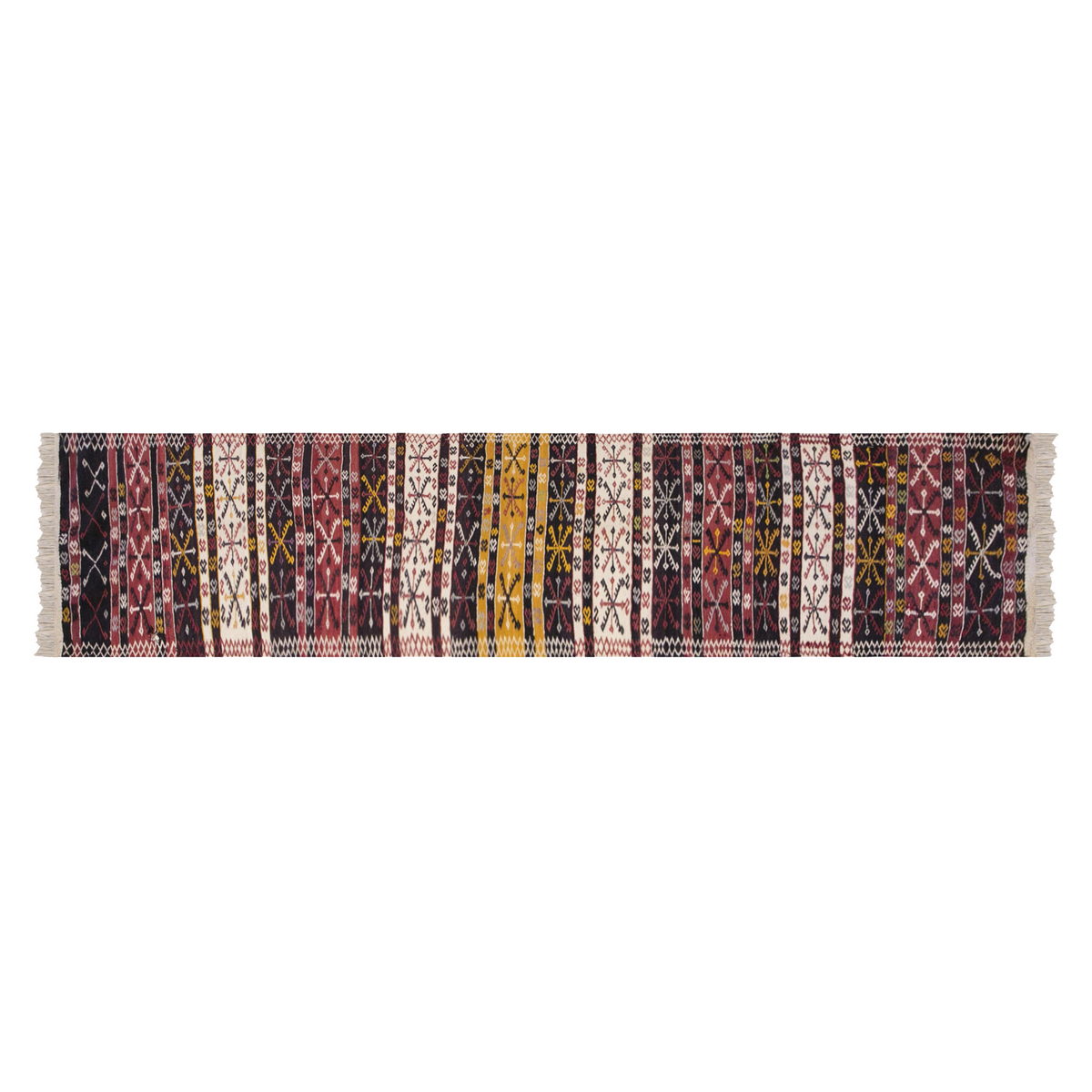 Anatolian tribal kilim, 2.5 x 11.3 ft kilim, 76 x 345 cm