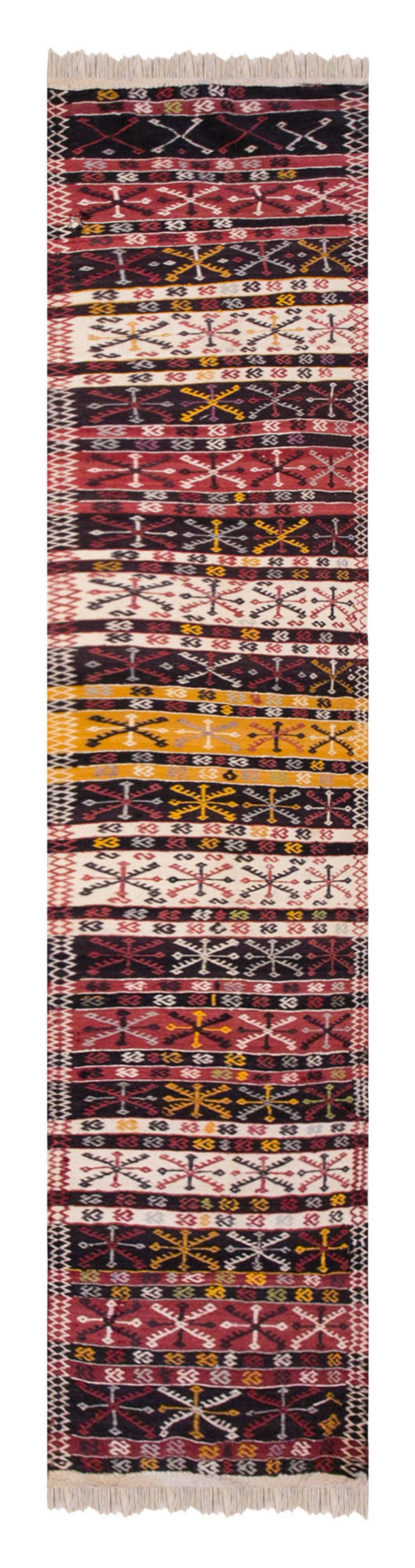 Anatolian tribal kilim, 2.5 x 11.3 ft kilim, 76 x 345 cm
