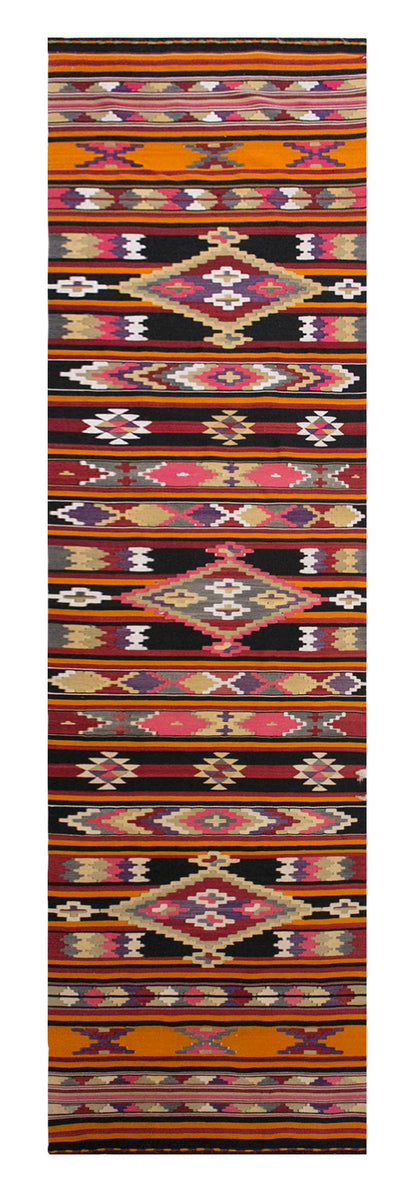 Anatolian tribal kilim, 2.7 x 13.1 ft kilim, 80 x 400 cm
