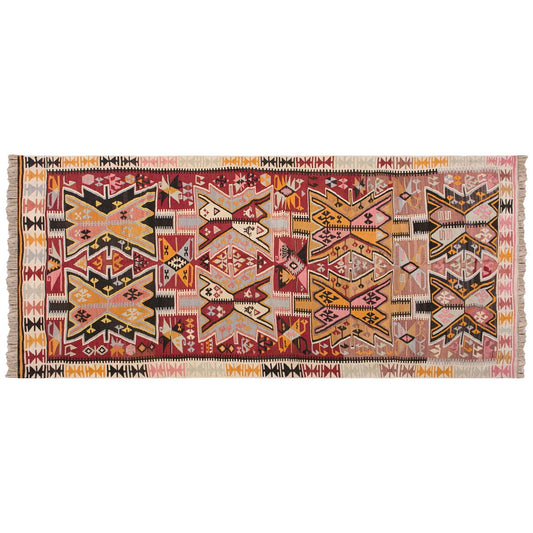 Anatolian tribal kilim, 3.11 x 10.5 ft kilim, 121 x 319 cm