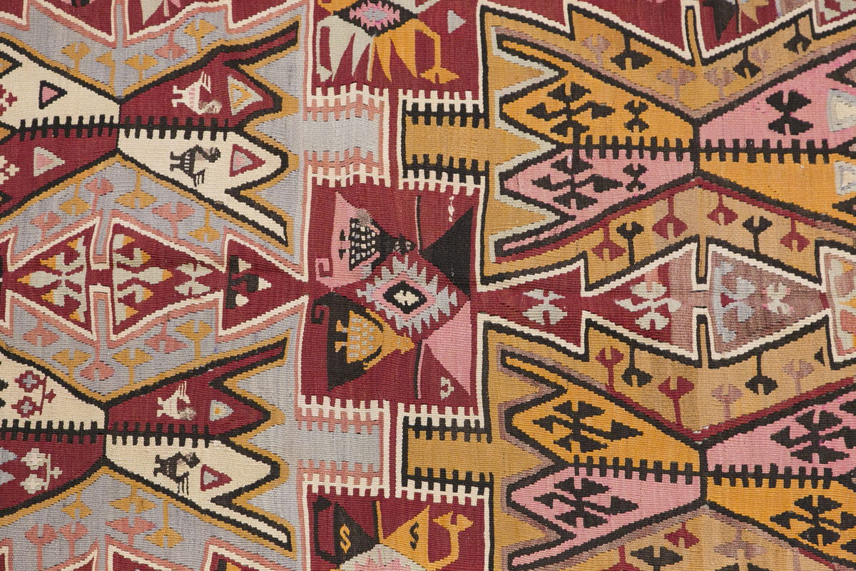 Anatolian tribal kilim, 3.11 x 10.5 ft kilim, 121 x 319 cm
