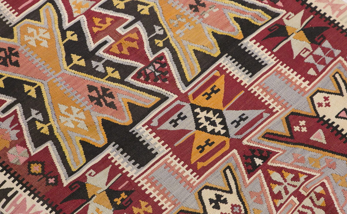 Anatolian tribal kilim, 3.11 x 10.5 ft kilim, 121 x 319 cm