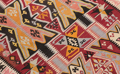 Anatolian tribal kilim, 3.11 x 10.5 ft kilim, 121 x 319 cm
