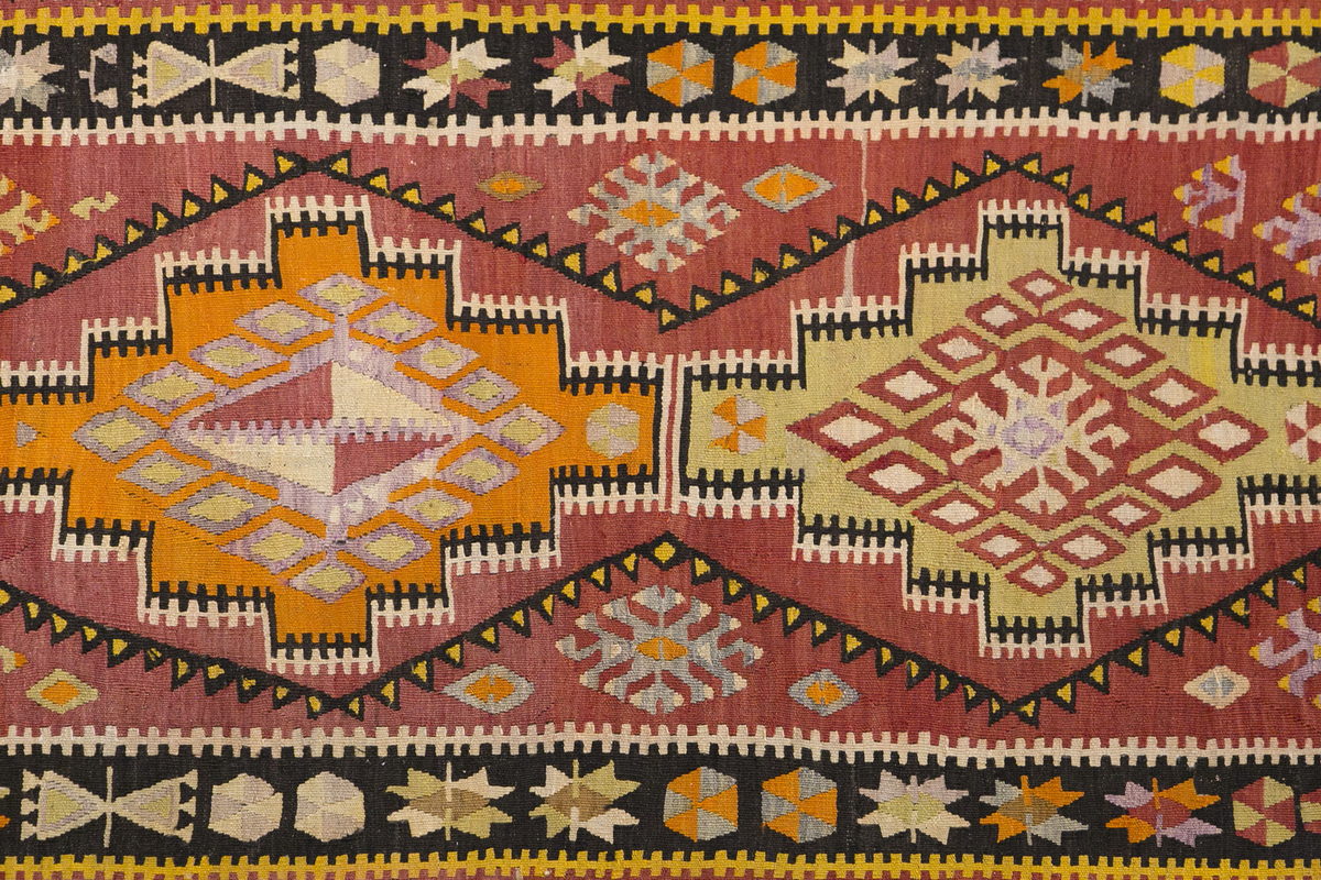 Anatolian tribal kilim, 3.11 x 11.8 ft kilim, 120 x 357 cm