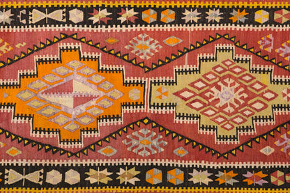 Anatolian tribal kilim, 3.11 x 11.8 ft kilim, 120 x 357 cm