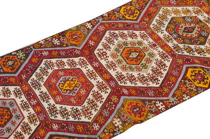 Anatolian tribal kilim, 3.5 x 12.1 ft kilim, 105 x 370 cm