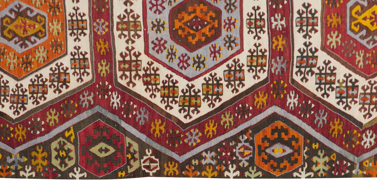 Anatolian tribal kilim, 3.5 x 12.1 ft kilim, 105 x 370 cm