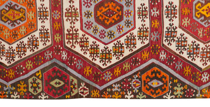 Anatolian tribal kilim, 3.5 x 12.1 ft kilim, 105 x 370 cm