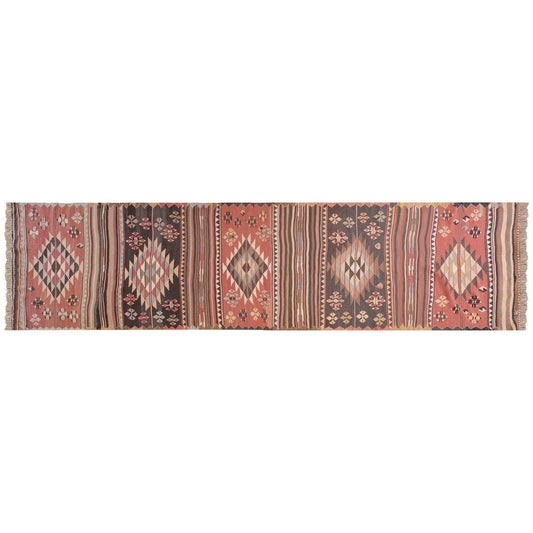 Anatolian tribal kilim, 3.6 x 14.3 ft kilim, 108 x 436 cm