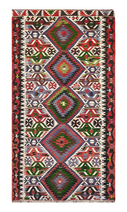 anatolian tribal kilim, 5x10 ft kilim, 164x316 cm