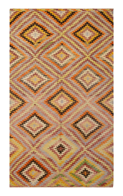 anatolian tribal kilim, 5x10 ft kilim, 167x308 cm