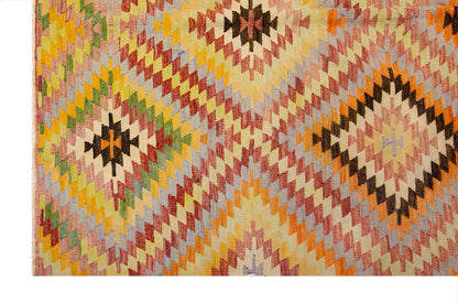 anatolian tribal kilim, 5x10 ft kilim, 167x308 cm