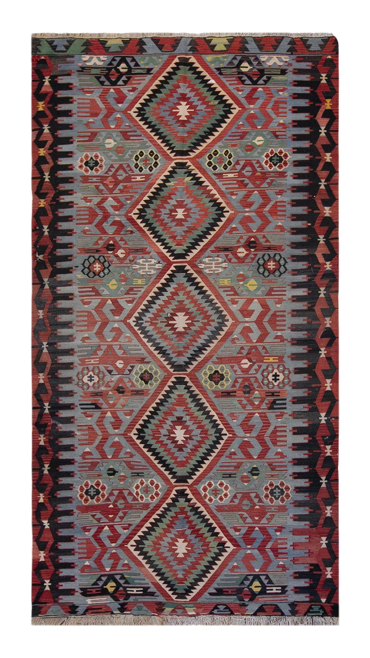 anatolian tribal kilim, 5x11 ft kilim, 164x332 cm