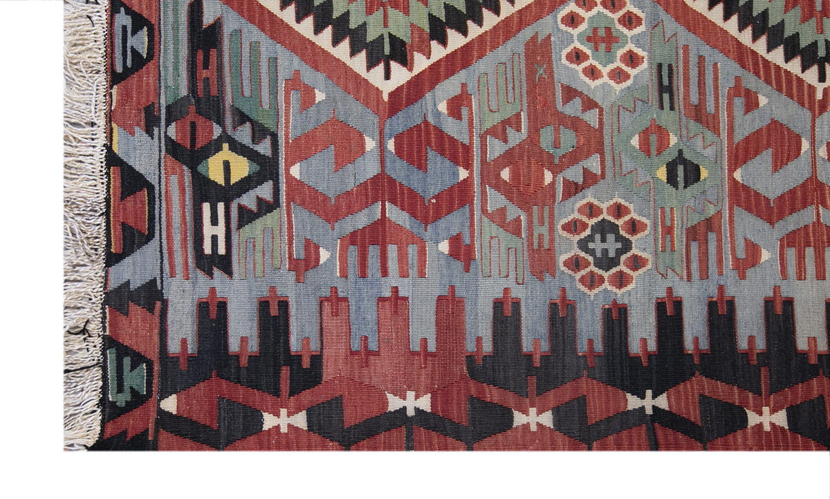 anatolian tribal kilim, 5x11 ft kilim, 164x332 cm