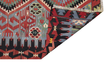 anatolian tribal kilim, 5x11 ft kilim, 164x332 cm