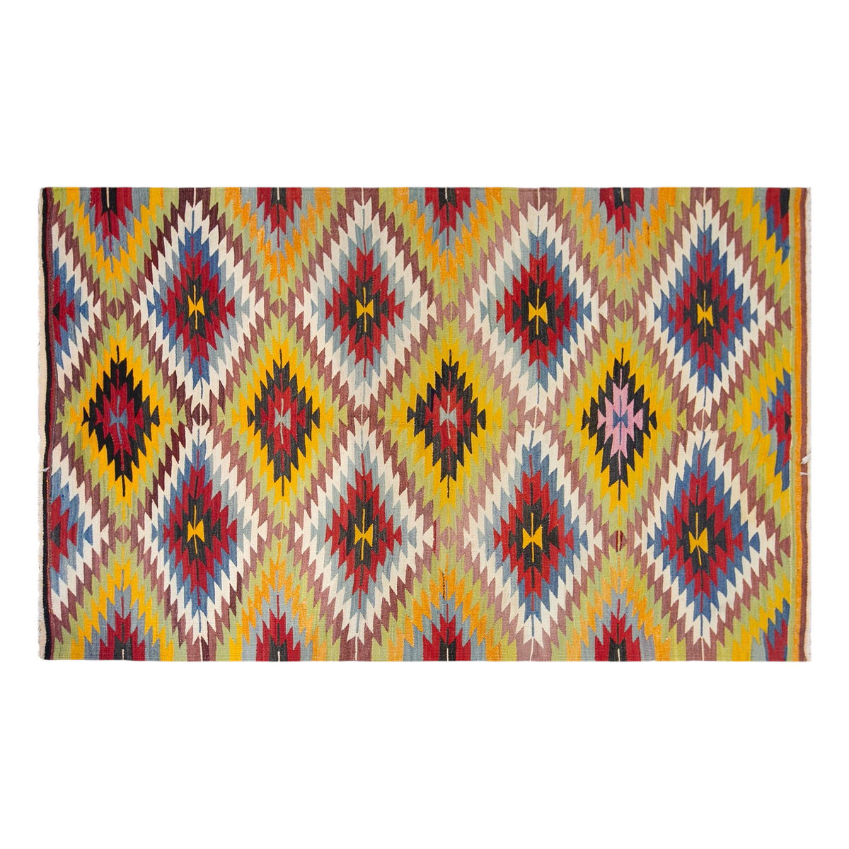 anatolian tribal kilim, 5x8 ft kilim, 152x254 cm