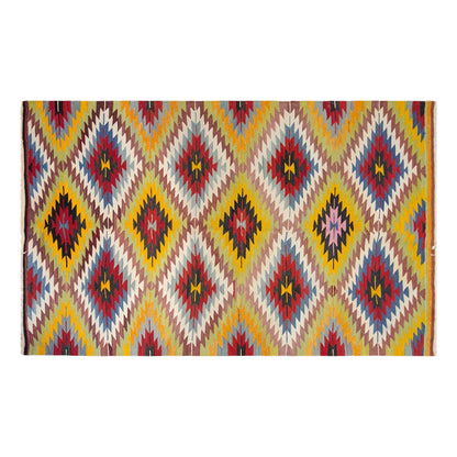 anatolian tribal kilim, 5x8 ft kilim, 152x254 cm