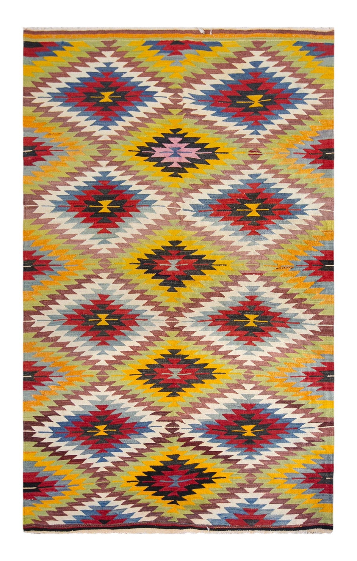 anatolian tribal kilim, 5x8 ft kilim, 152x254 cm