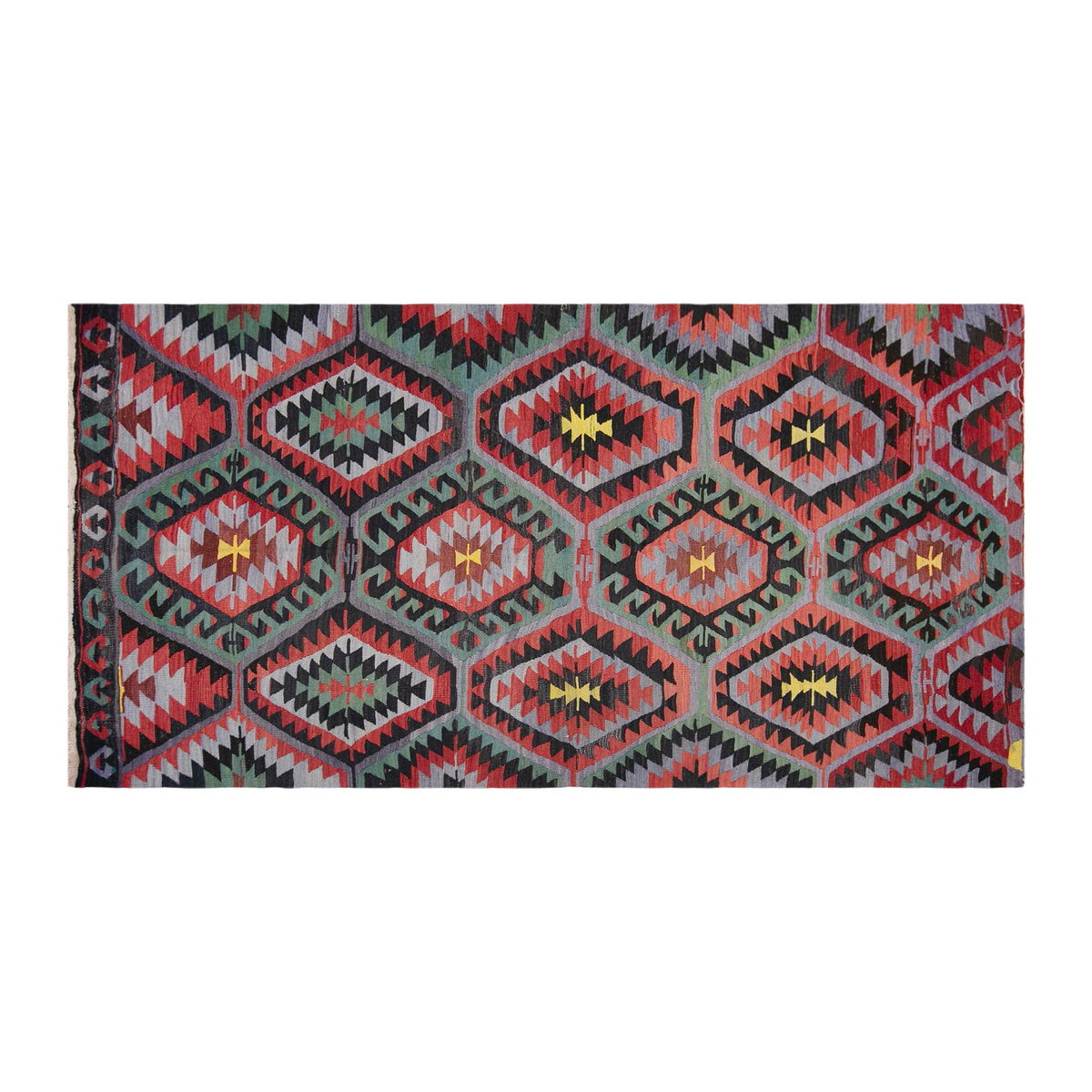 anatolian tribal kilim, 5x9 ft kilim, 146x285 cm