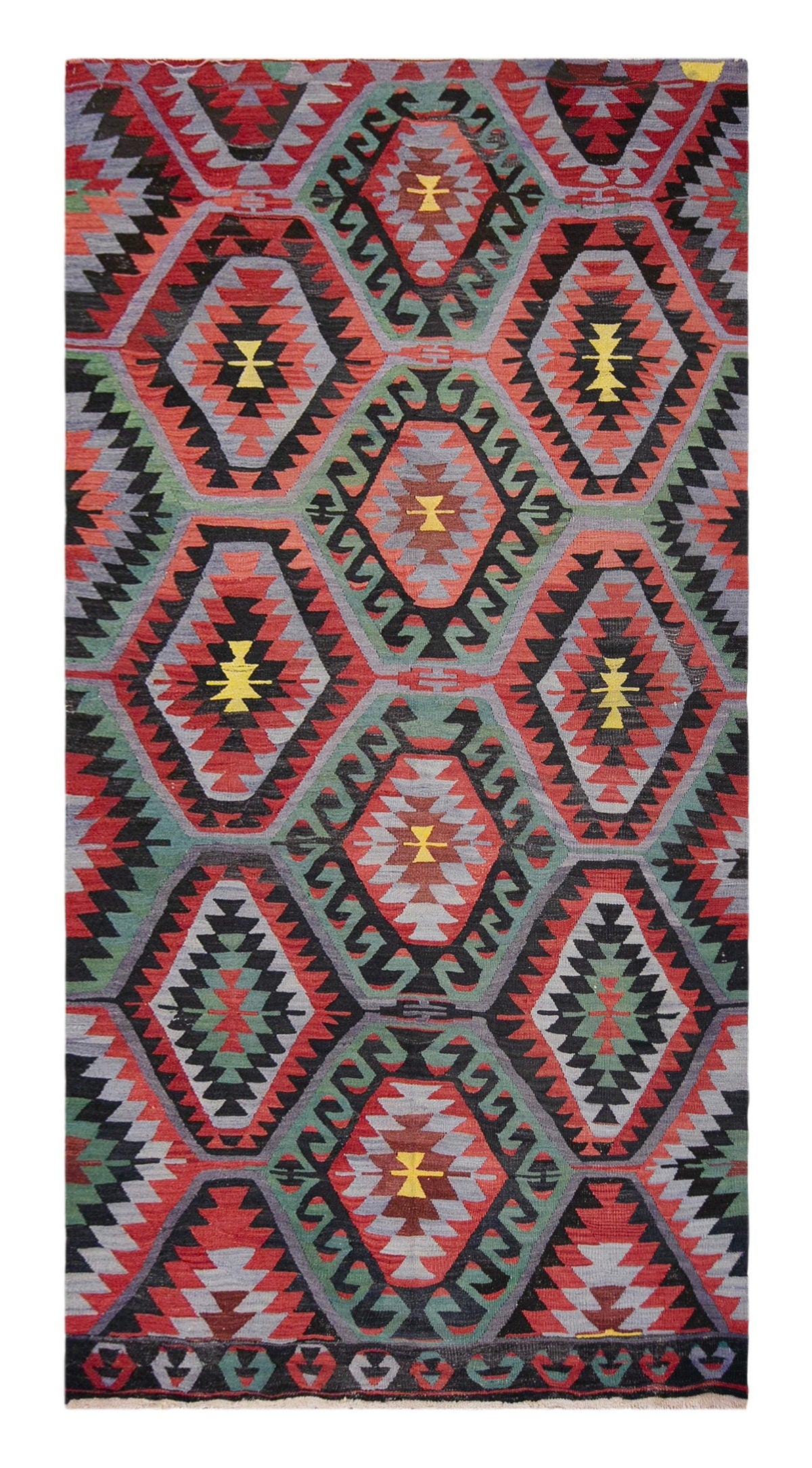 anatolian tribal kilim, 5x9 ft kilim, 146x285 cm