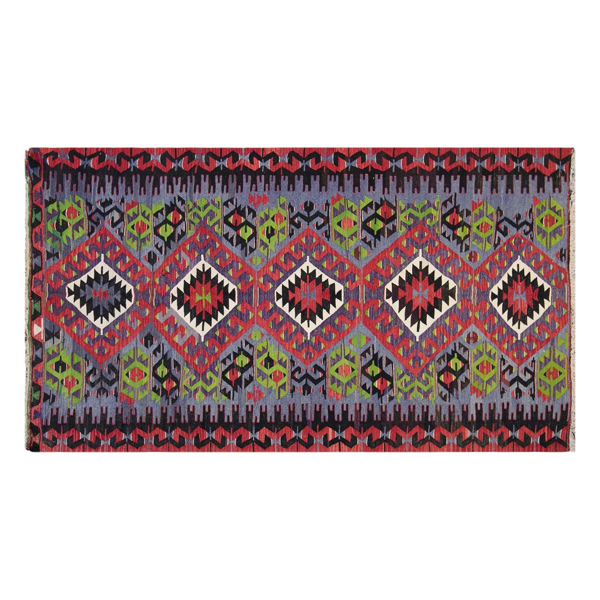 anatolian tribal kilim, 5x9 ft kilim, 152x286 cm
