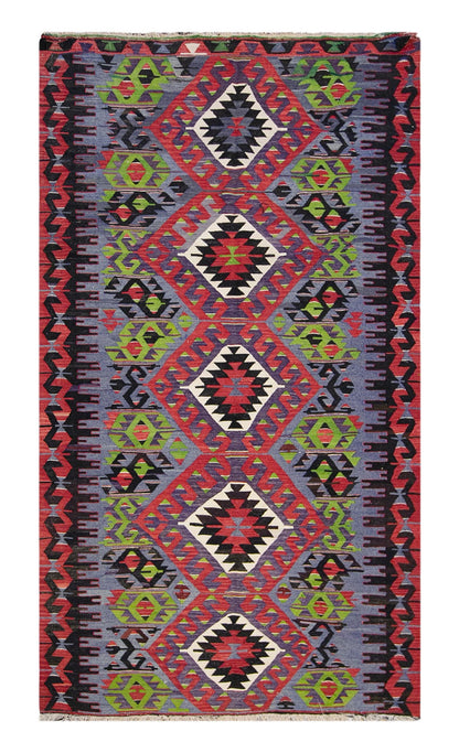 anatolian tribal kilim, 5x9 ft kilim, 152x286 cm