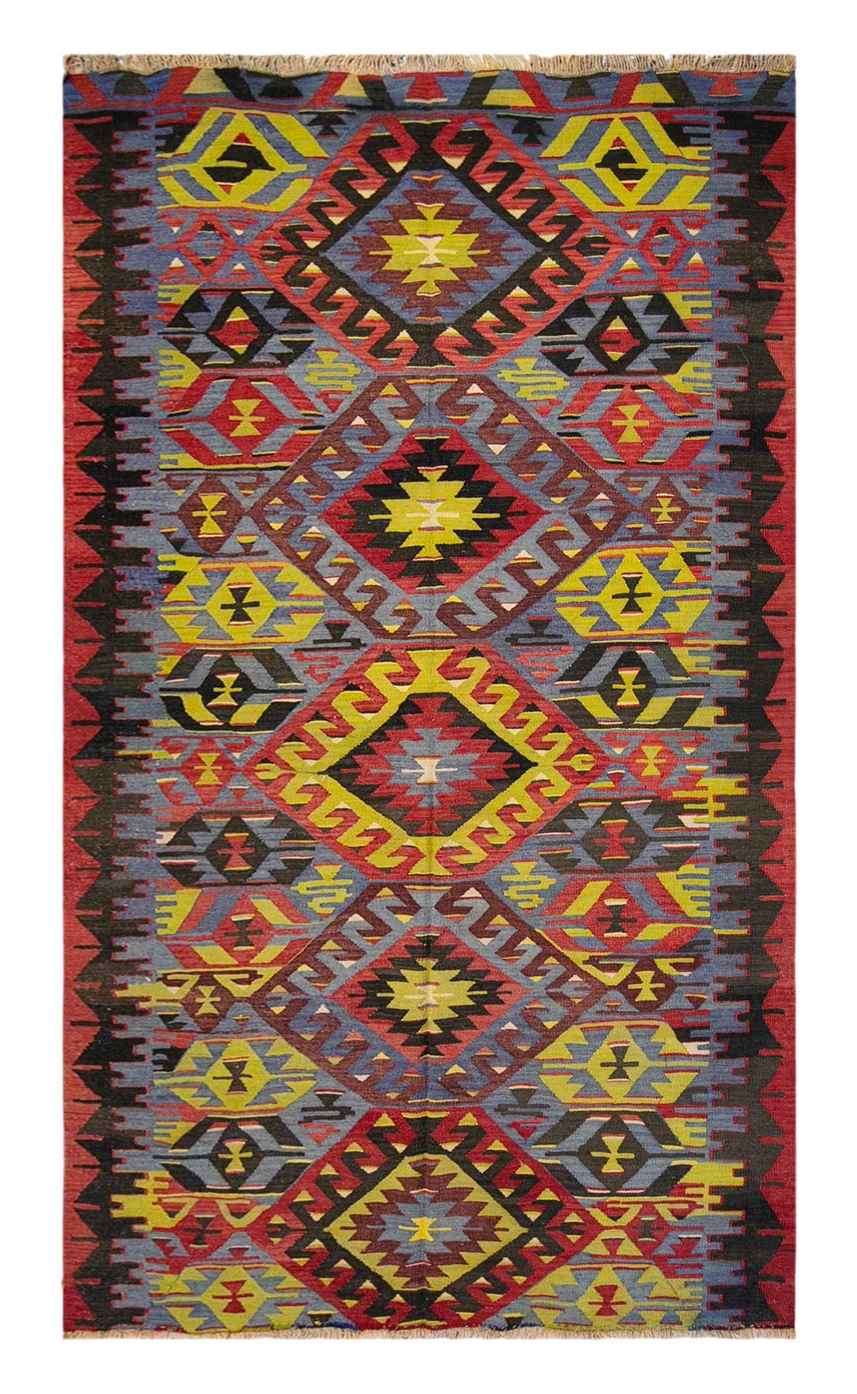 anatolian tribal kilim, 5x9 ft kilim, 162x278 cm