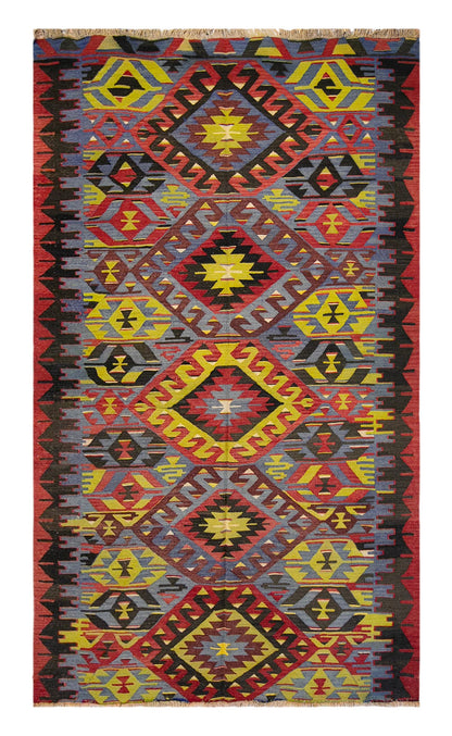 anatolian tribal kilim, 5x9 ft kilim, 162x278 cm
