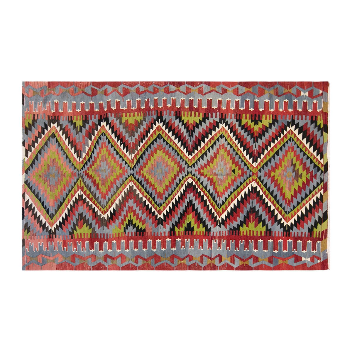 anatolian tribal kilim, 6x10 ft kilim, 172x312 cm