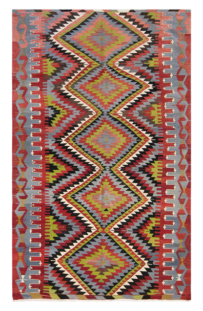 anatolian tribal kilim, 6x10 ft kilim, 172x312 cm