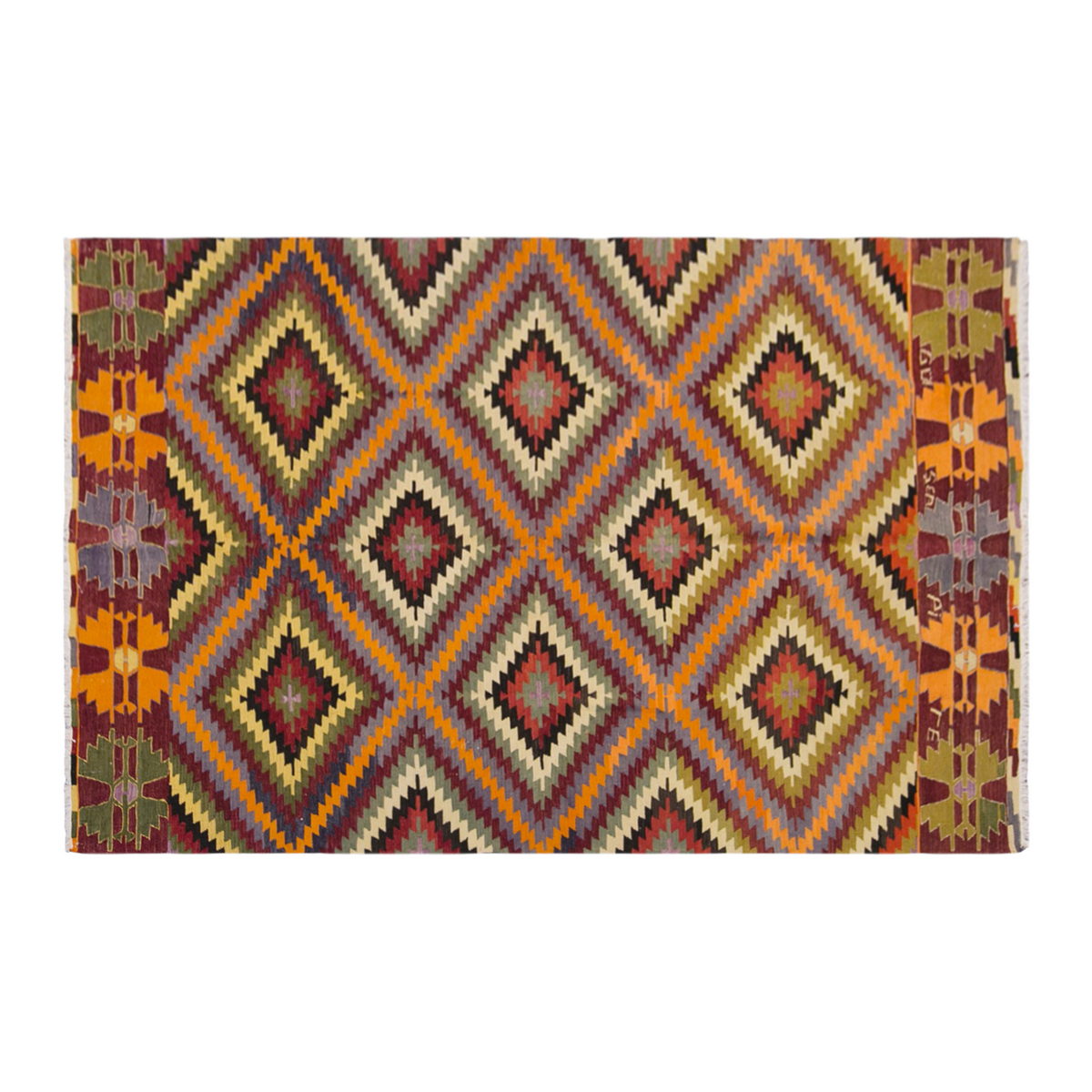 anatolian tribal kilim, 6x10 ft kilim, 195x295 cm