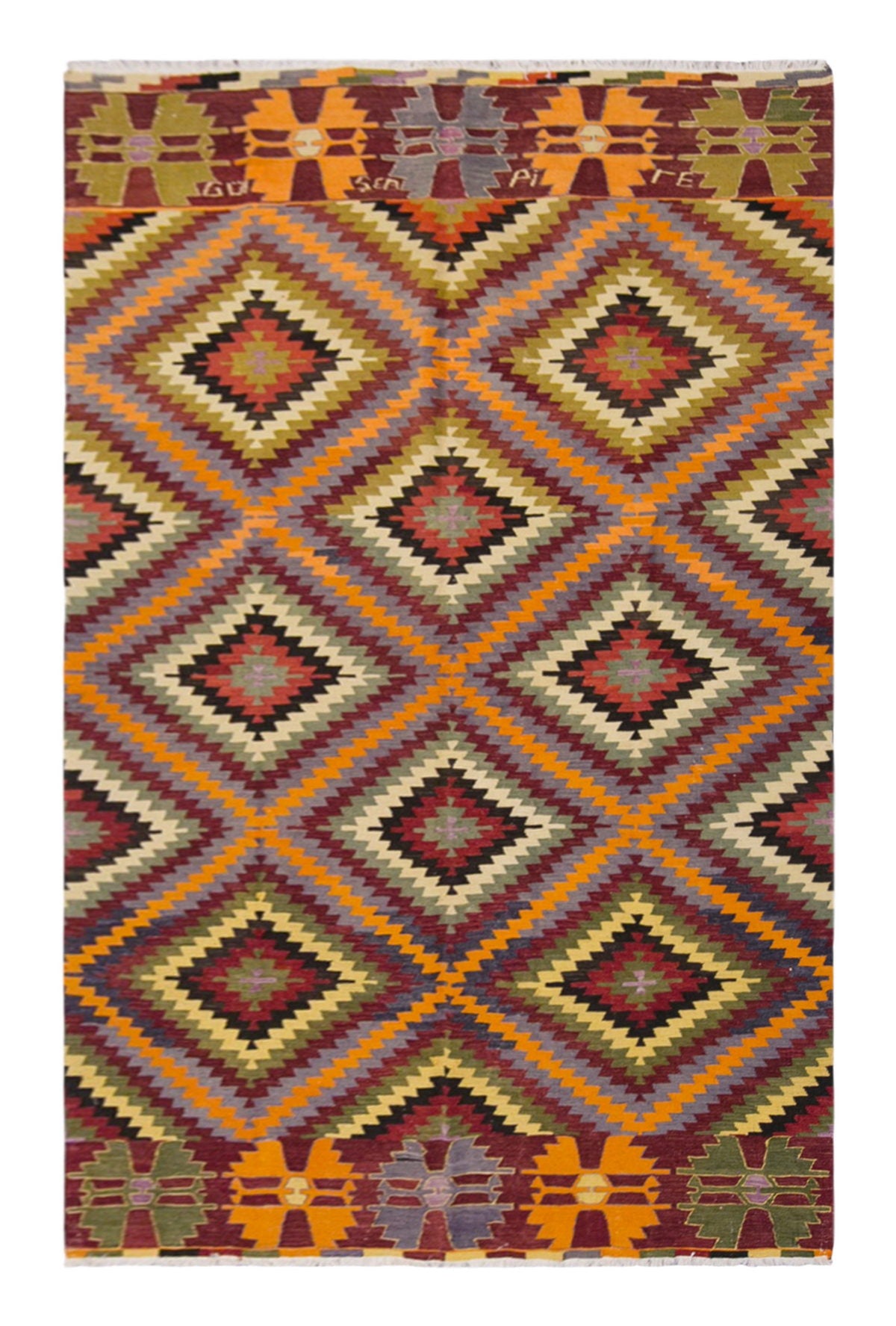 anatolian tribal kilim, 6x10 ft kilim, 195x295 cm