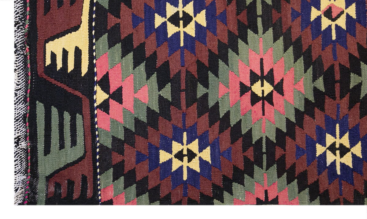 anatolian tribal kilim, 6x10 ft kilim, 196x318 cm