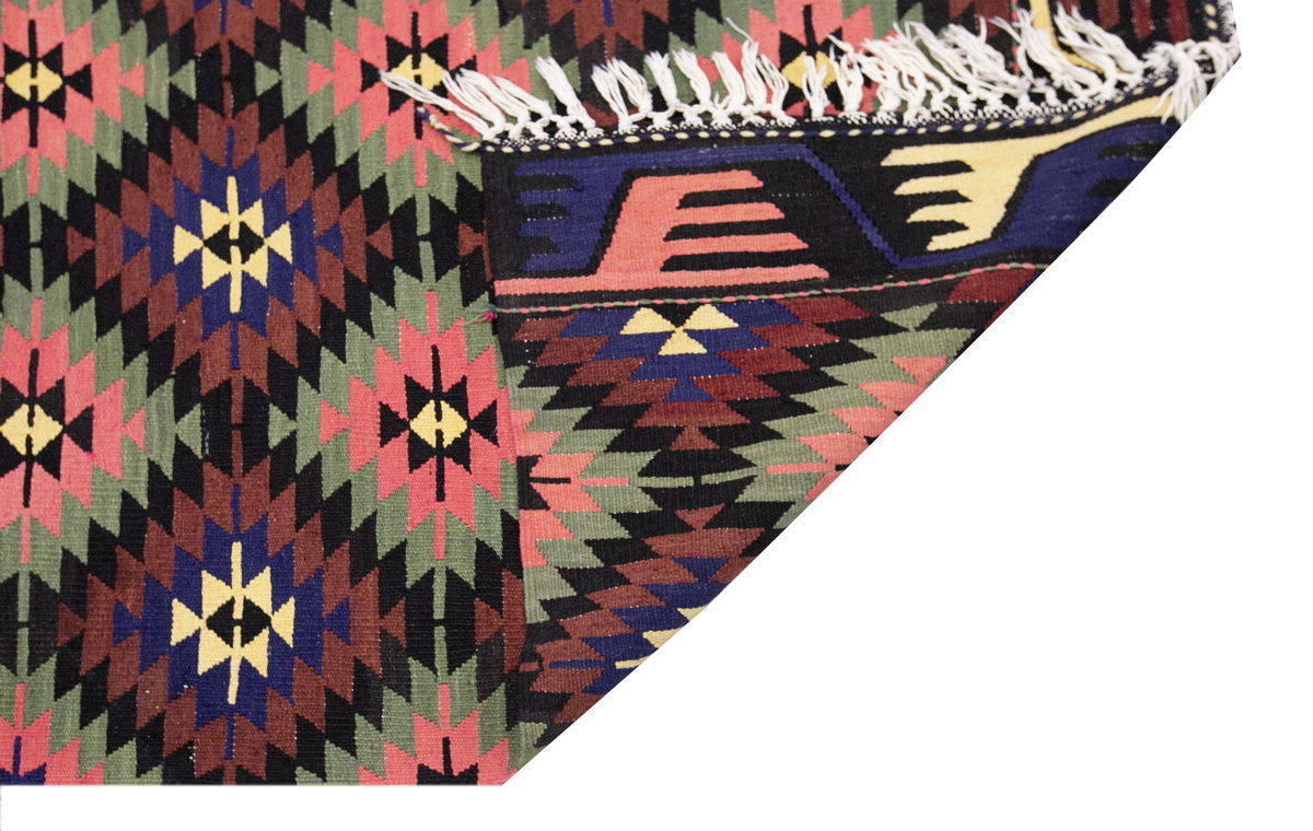 anatolian tribal kilim, 6x10 ft kilim, 196x318 cm