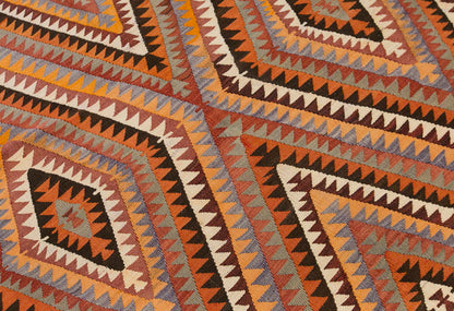 anatolian tribal kilim, 6x11 ft kilim, 174x323 cm